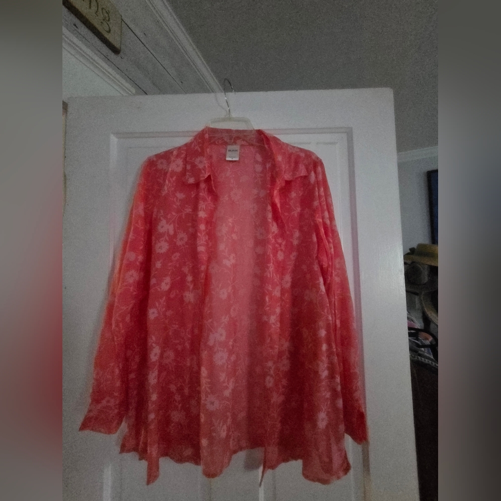 Blair Coral Floral Sheer Top